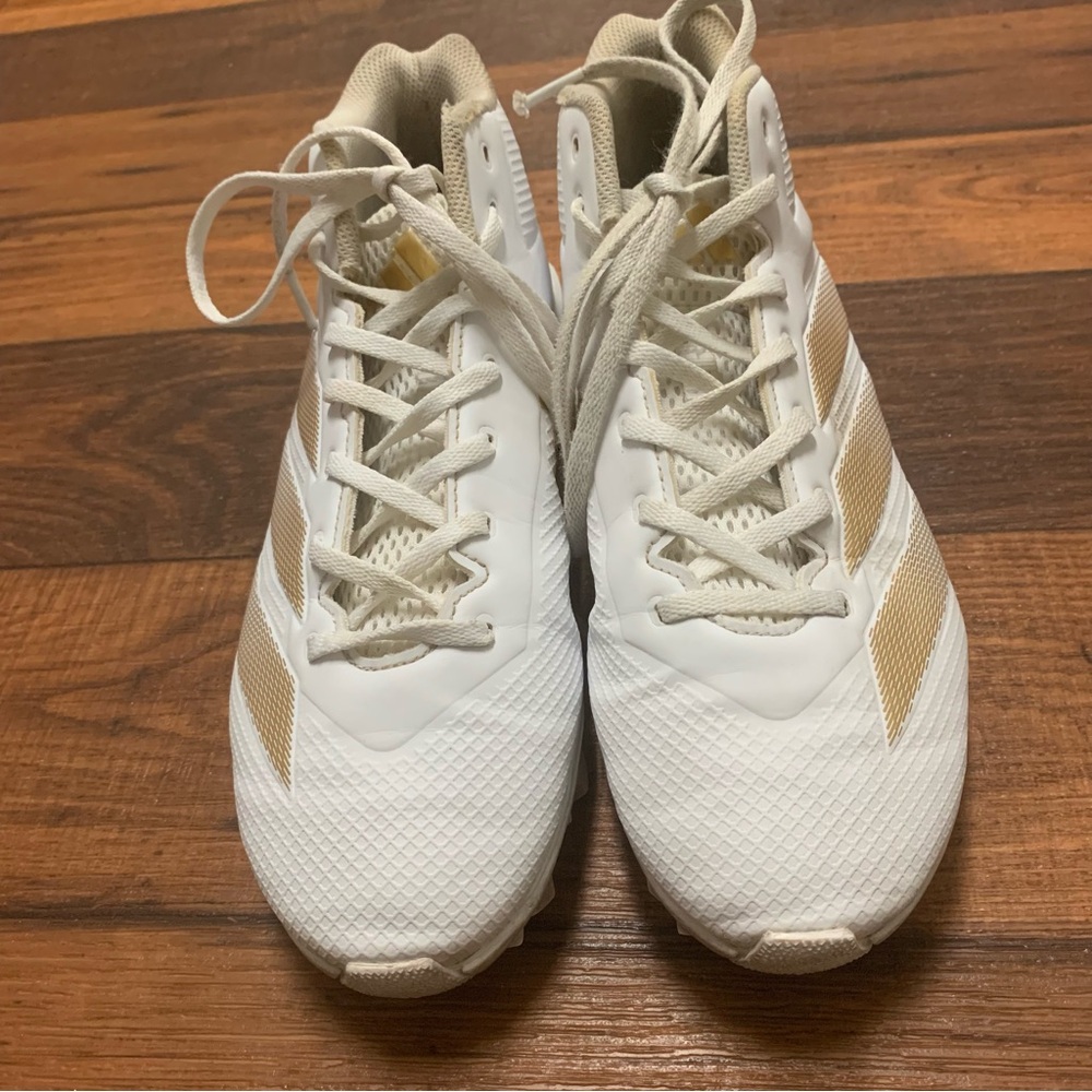Adidas Men's Adizero Impact.2 American Football Cleats White/Gold Metallic 9.5 - Picture 5 of 9